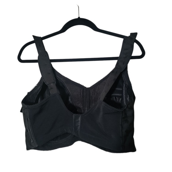 Elila Jacquard Wireless Soft Cup Bra Black 1305 Cushion Straps Full Coverage 42J - Picture 2 of 6